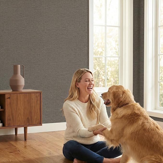 WADILE Grasscloth Peel and Stick Wallpaper 15.7in x 78.7in, Textured Contact - Image 7