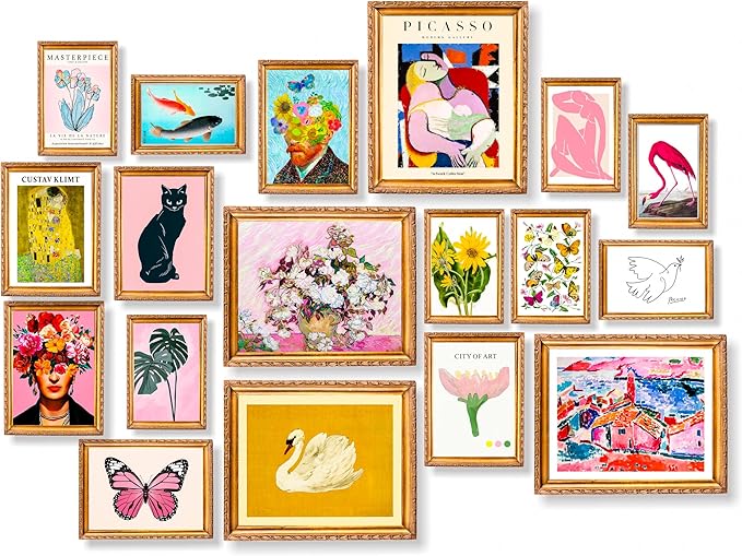 dazongweihan 18 PCS Colorful Eclectic Wall Art Decor, Maximalist Wall Prints by dazongweihan