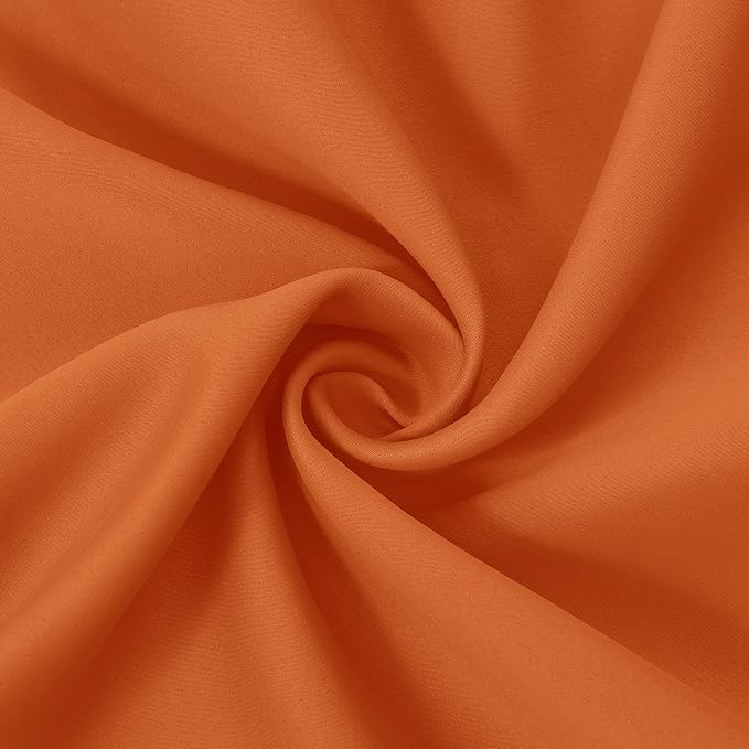 LEMOMO Orange Blackout Curtains 52 x 63 Inch Length/Set of 2 Curtain - Image 5