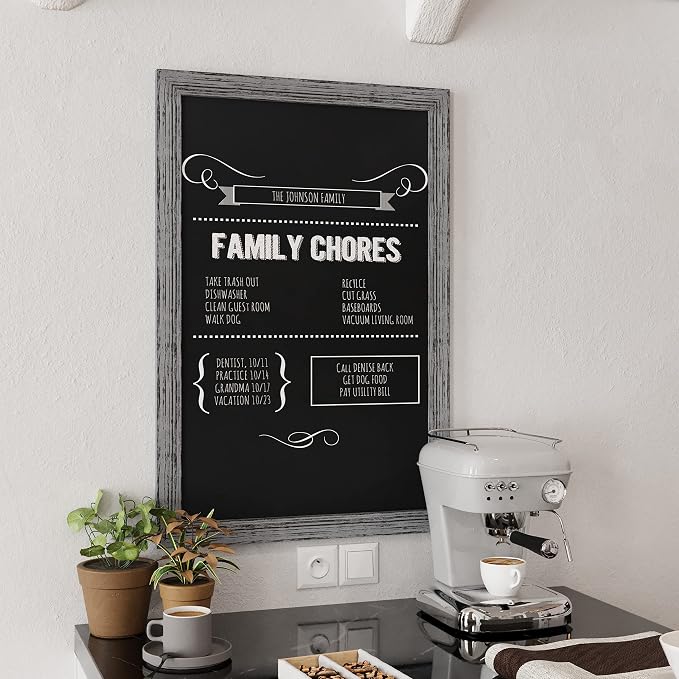 HBCY Creations Rustic Grey Wooden Magnetic Wall Chalkboard, Extra Large Size - Image 6