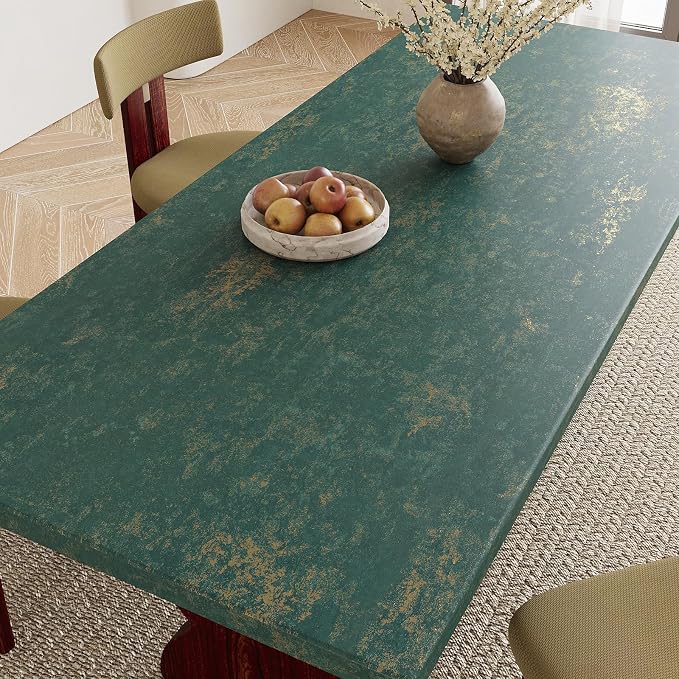 VEELIKE Vintage Teal Gold Peel and Stick Wallpaper Metallic Distressed Green - Image 5