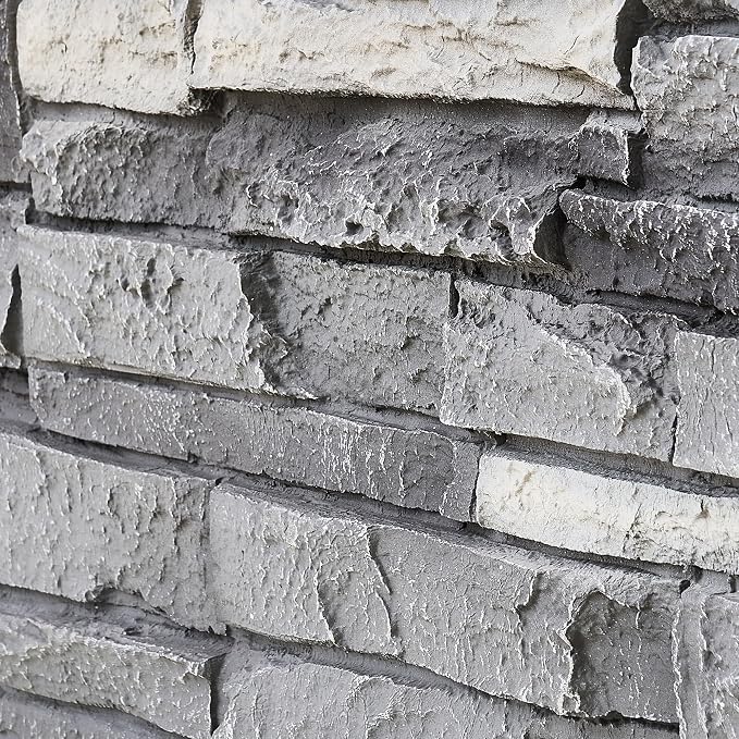 1.77 Inch Deep 3D Faux Stone Sample Panel Artisan Hand Painted Stacked Stone - Image 2