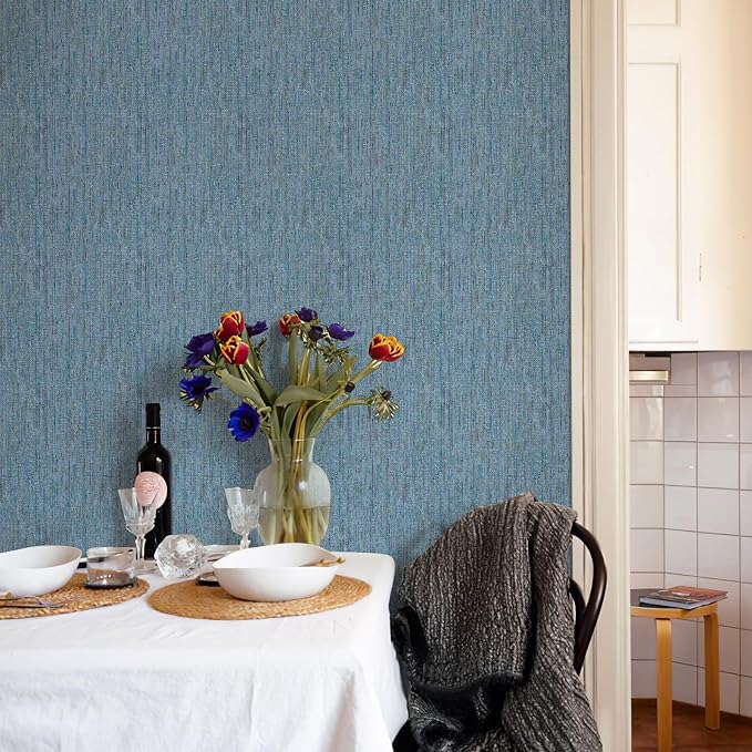 JiffDiff Woven Wallpaper Peel and Stick 17.3" 400x 0 Colorful Paint Grasscloth - Image 5