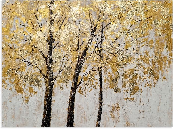 Yihui Arts Tree Painting with Gold Foil - Image 2