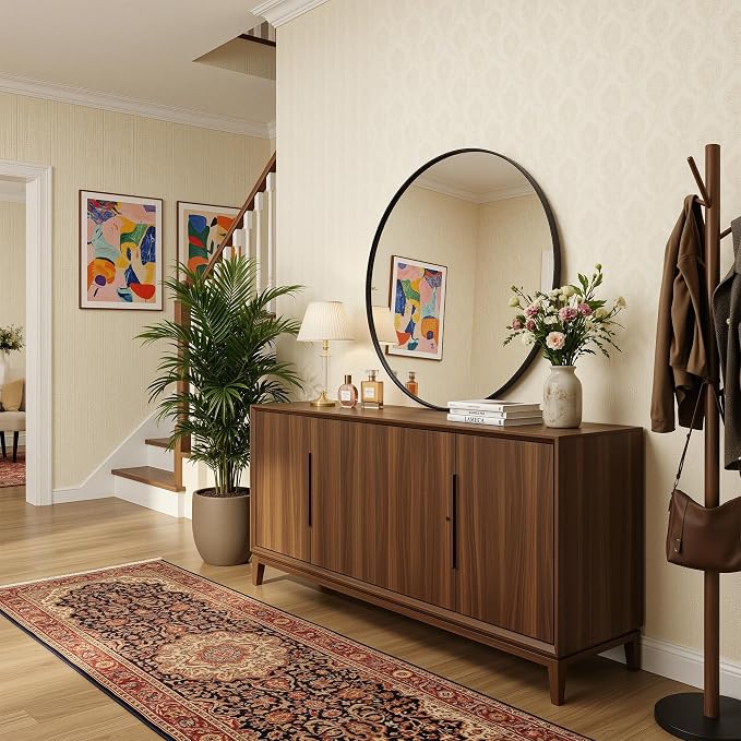 Antok 30 Inch Round Mirror for Wall, Round Bathroom Mirror, Circle Wall Mirrors - Image 4