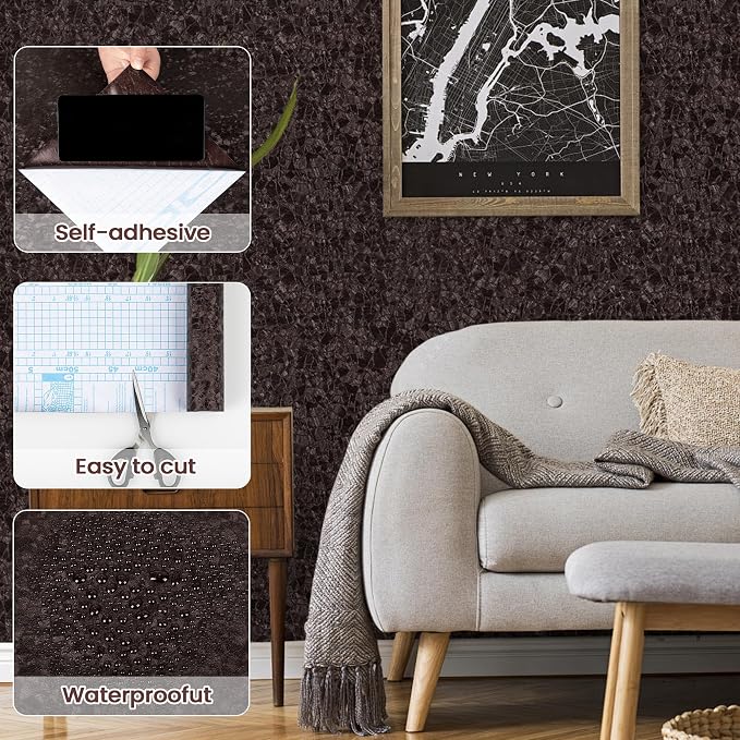 Abyssaly Brown Peel and Stick Wallpaper - Image 9