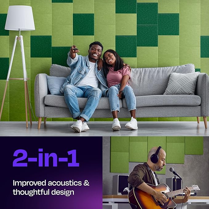 Acoustic Panels 12-Pack Soundproof Wall 12"X12"X0.4" - Image 2