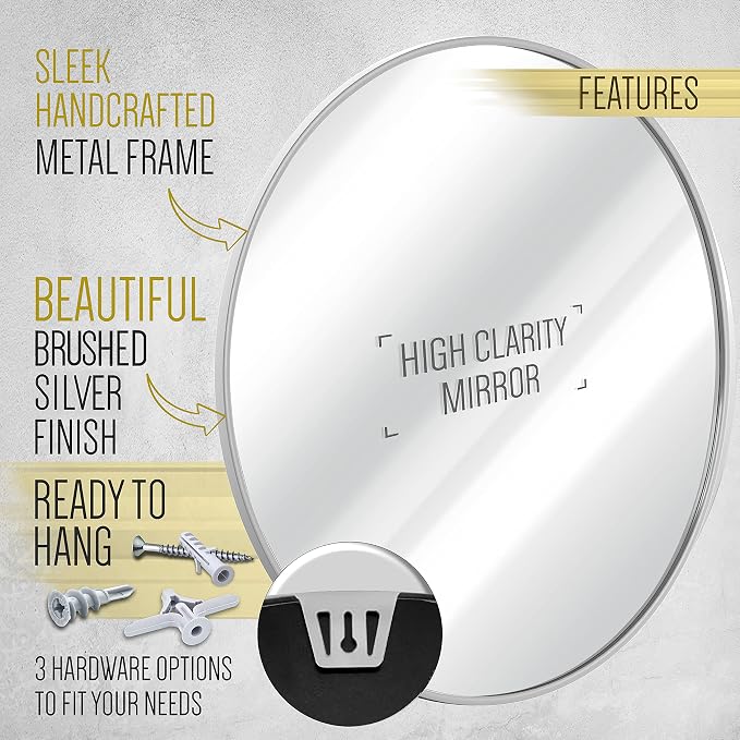 HBCY Creations Small Round Mirror, Living Room and More, Modern Minimalist - Image 5