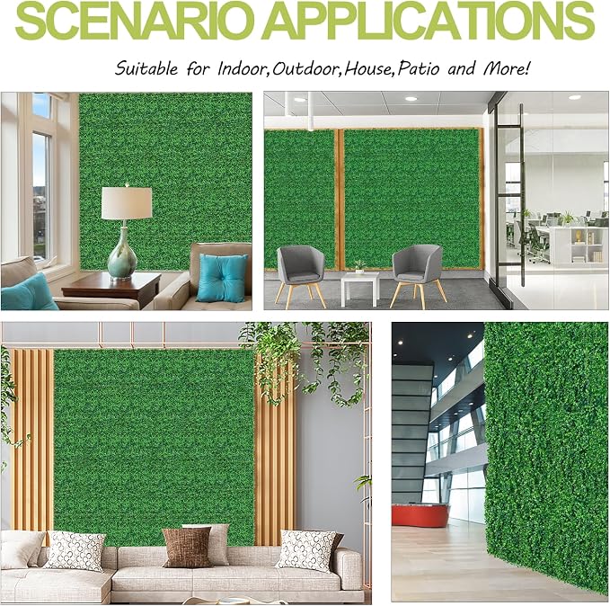 AOKIE 20"X20" Artificial Grass Wall, Party Garden Fence Decor - Image 6