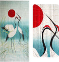 Vietbud Décor Cranes with Red Sun Beaded Curtains by VIETBUDDECOR