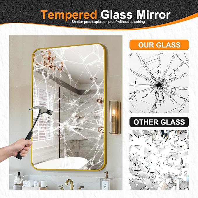 Delma Bathroom Mirror, Sleek Wall Mirror - Image 6