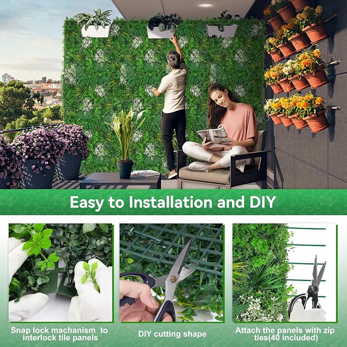 20"x20" Grass Wall Panels, Faux Green Wall Decor - Image 5