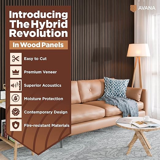 Avana Acoustic Wood Wall Panels – 47.2 x 12.6 Inch Dark Walnut Oak Acoustic - Image 2