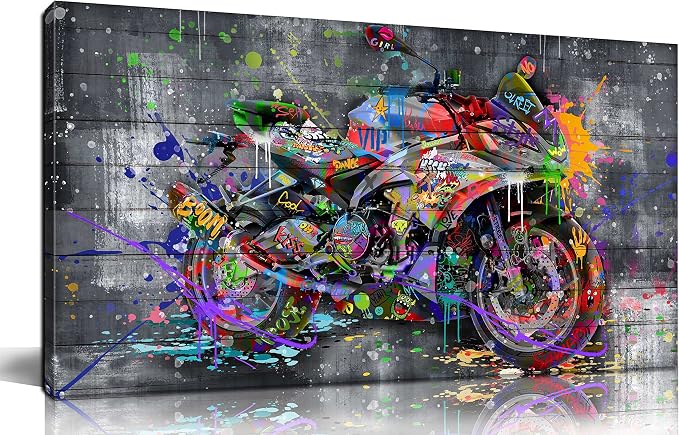 SIXTTART Graffiti Motorcycles Wall-Art by SIXTTARTCANVASWALLART