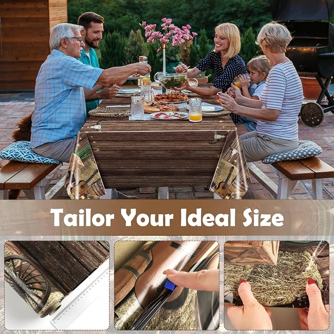 Kochorie 54 Inch X 100 Feet Western Party Tablecloth Roll, Disposable Western - Image 5