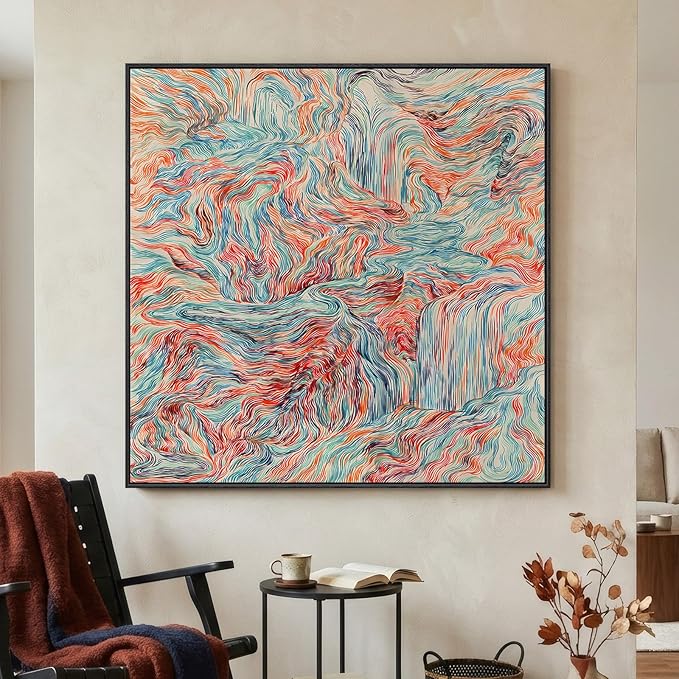 Extra Large Framed Colorful Abstract Wall Art by Cuspin