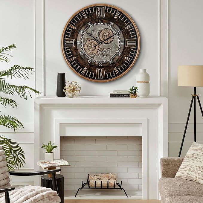 CLXEAST 24 Inch Large Moving Gear Wall Clock - Image 4