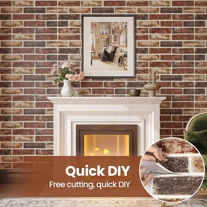 20 PCS 3D Wall Panels Brick Peel and Stick 26.7"x13.4" - Image 6