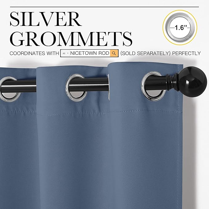 NICETOWN Kitchen Curtains with Grommet Top, Privacy & Room Darkening Thermal - Image 3
