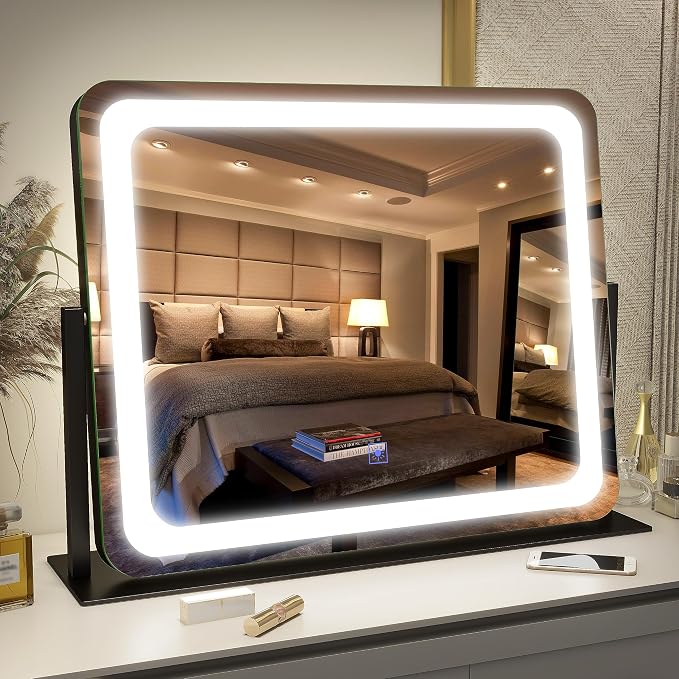 FENNIO Vanity Mirror with Lights 22"x17", LED Lighted Makeup Mirror, Large - Image 8
