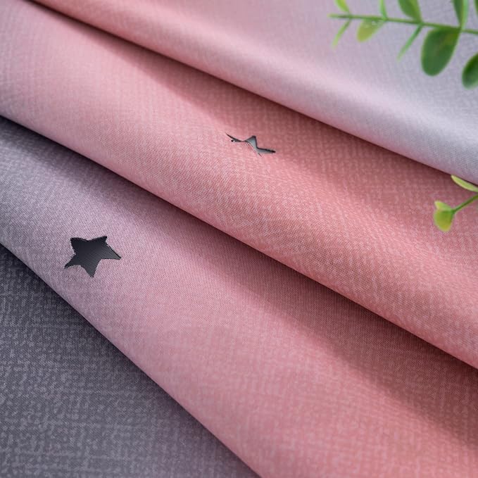 XiDi Curtains for Bedroom Decor, Rainbow Pink-Grey-52-90 - Image 6