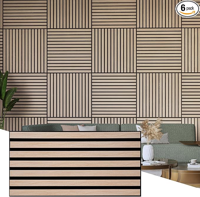 Wall!Supply 3D Soundproof Wall Panels – Acoustic Natural Oak Finish – EPS Foam by WallSupply