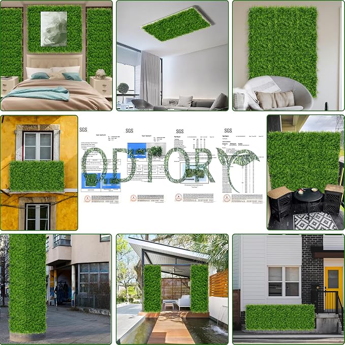 ODTORY Artificial Plants Hedge Wall Panels：20x20 Inch 12P UV-Anti Greenery - Image 6