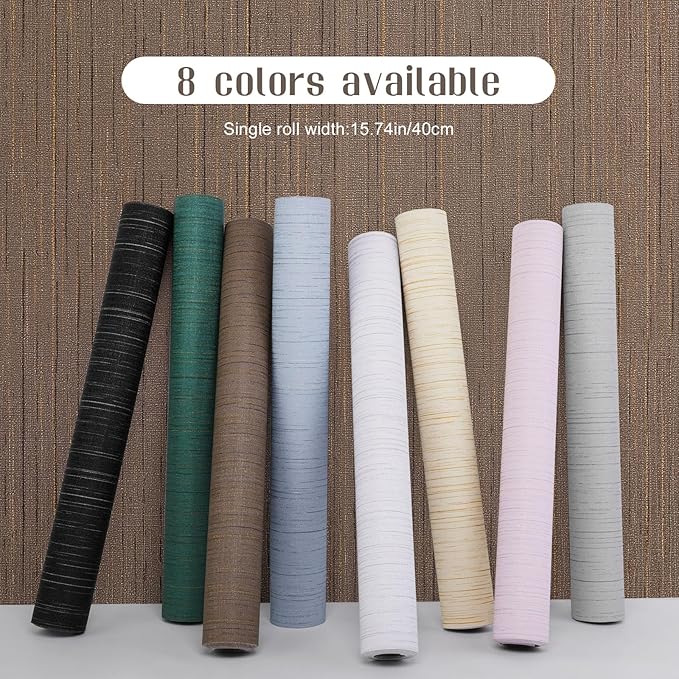 Brown Grasscloth Peel and Stick Wallpaper Vintage Texture Removable Waterproof - Image 2