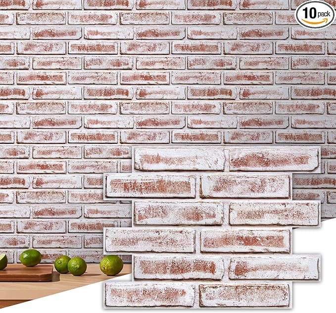 Commomy 3D Peel and Stick Brick, Ultralight Thin PVC Faux Brick Wall Panels by CommomyDecor