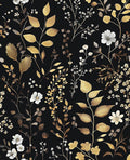 Laatse Boho Wallpaper Peel and Stick Dark Floral Wallpaper 17.5in x393in by Laatse