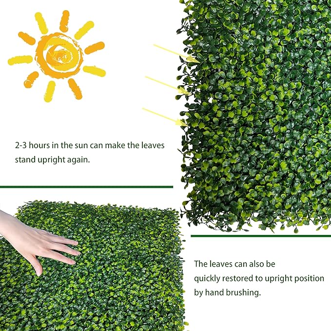 ODTORY Artificial Boxwood Roll Panels: 48 X 160 in UV-Anti Artificial Ivy - Image 7