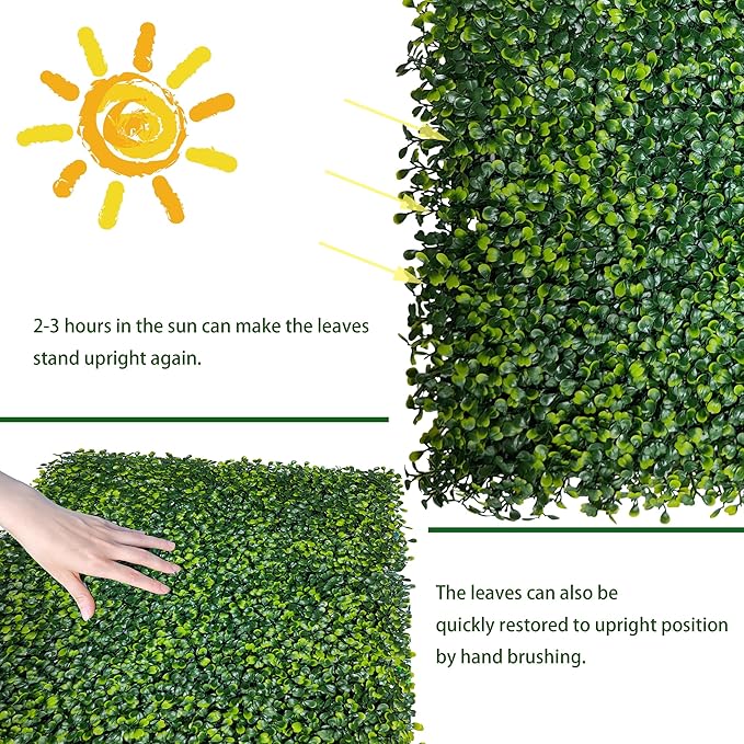 ODTORY Artificial Boxwood Roll Panels: 5FT X 10FT UV-Anti Artificial Ivy - Image 5