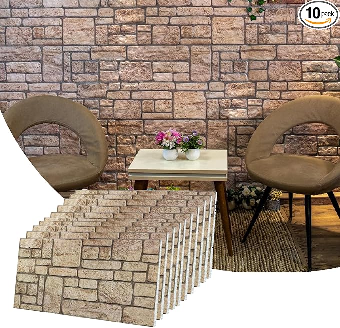 Dundee Deco 3D Wall Panels Faux Brick by DundeeDeco