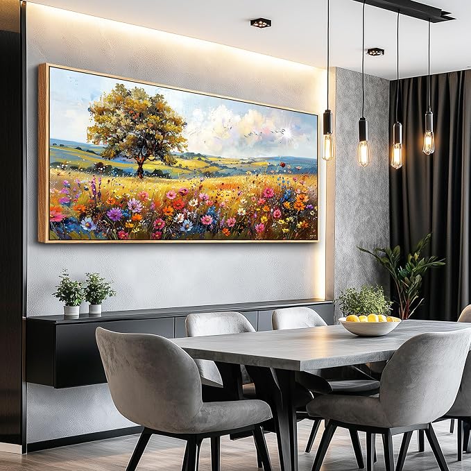 hyidecorart Large Framed Wall Art, Spring Landscape Wall Art, Nature Tree - Image 7