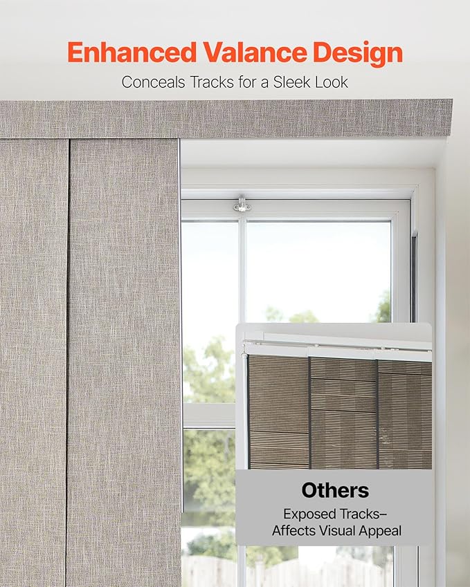 VEVOR Panel Track Blinds, Extendable Track from 45.8 in to 86 in W, Trimmable - Image 4