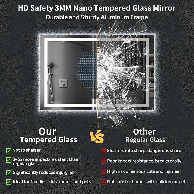 55"x36" LED Bathroom Mirror - Image 7