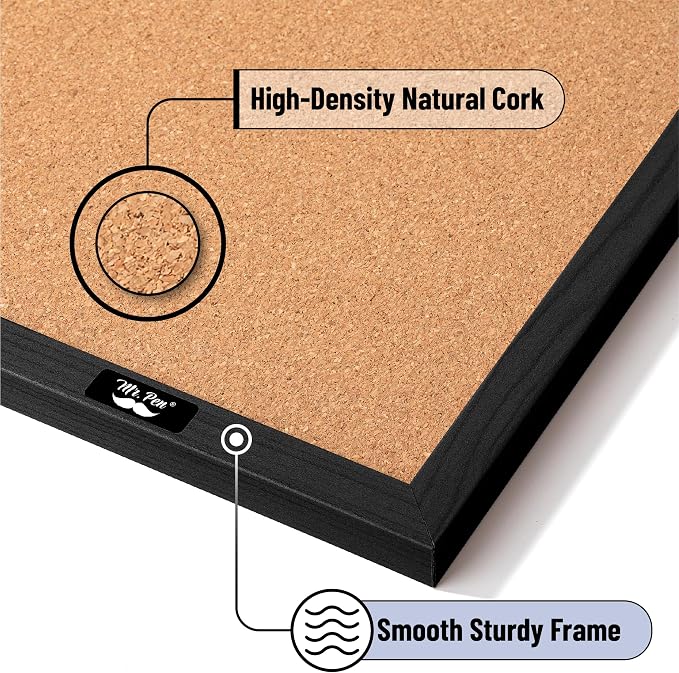 Mr. Pen- Cork Notice Board, 36 X 24 Inches, Cork Bulletin Board - Image 3