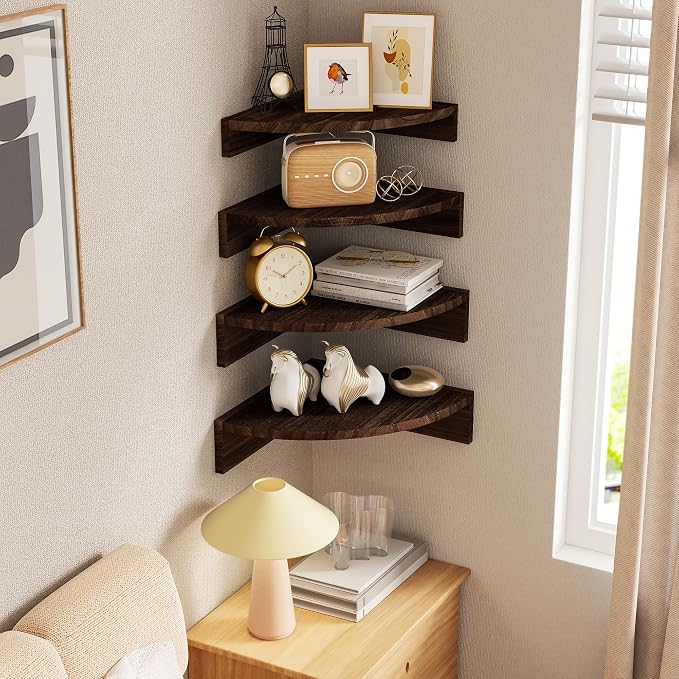 Alsonerbay Corner Shelf Wall Mount, Floating Shelves - Image 2
