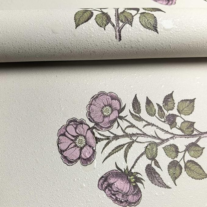 Beige Floral Wallpaper Vintage Rose Peel and Stick Wallpaper Waterproof Contact - Image 9
