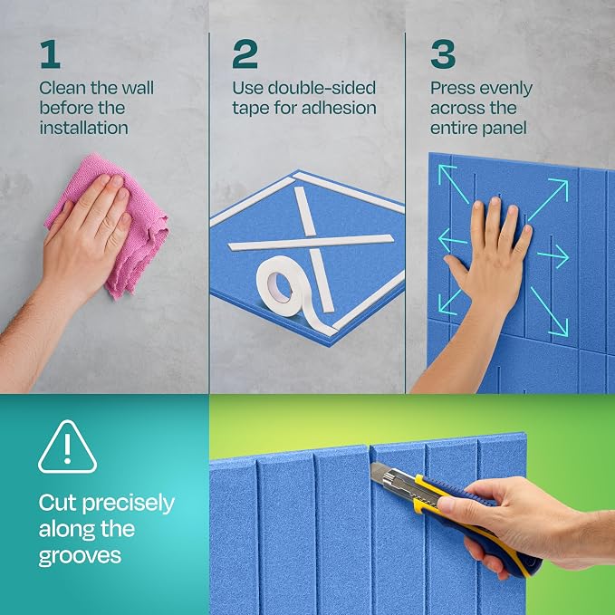 Acoustic Panels 12-Pack Soundproof Wall Panels 12"x12"x0.4" Decorative Sound - Image 5