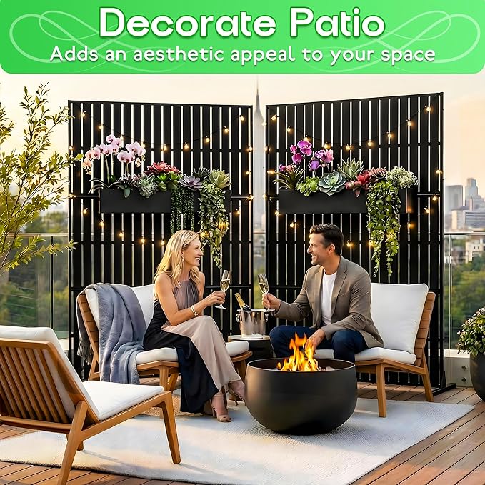 MTART Metal Privacy Screen 72" H x 47.2" Decorative Outdoor Privacy Screen - Image 6