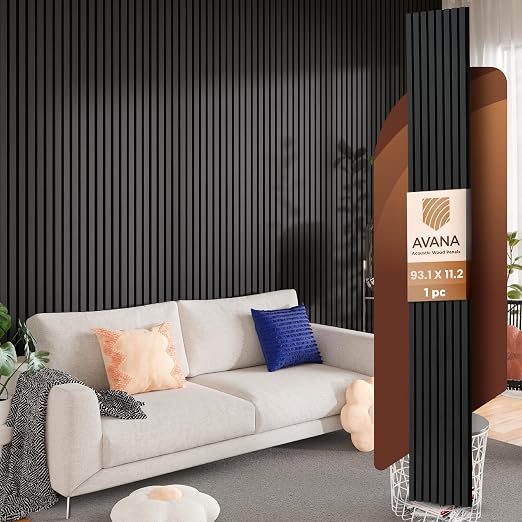 Avana Modern Acoustic Wood Wall Panels –93.2x11.25 Inch Panels – Fits 94x12 by AvanaHome