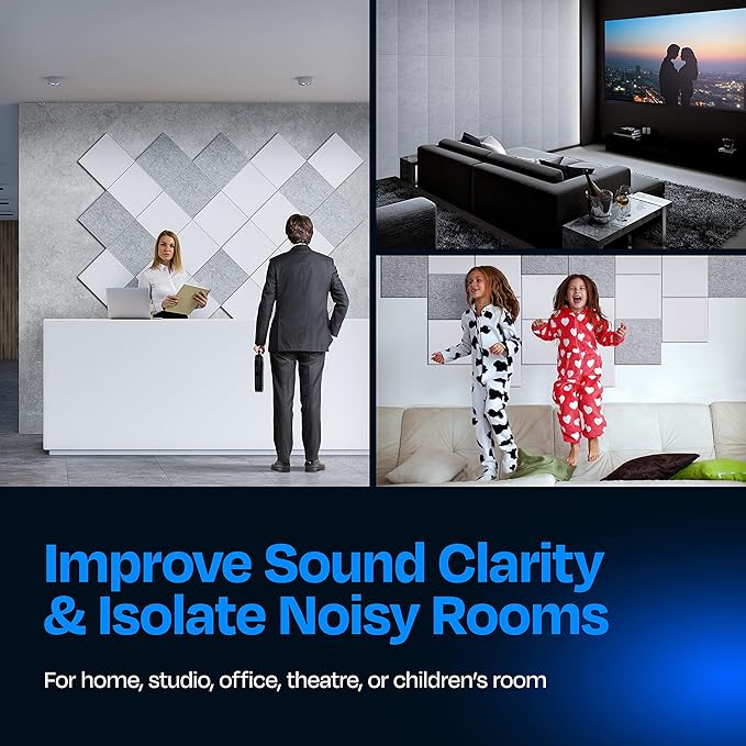 Acoustic Panels 12-Pack Soundproof Wall Panels 12"X12"X0.4" Sound Panels High - Image 4