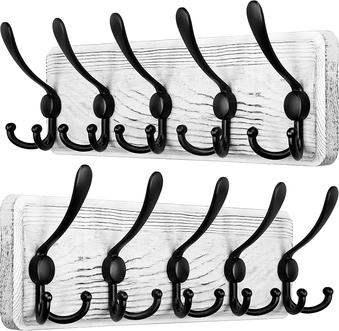 SKOLOO Rustic Wall Mounted Coat Rack, Wood Coat Rack Wall Mount by SKOLOO