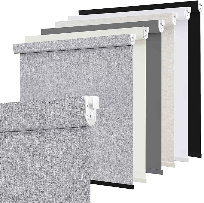 SUNOFF No Drill Tools Cordless Blackout Roller Shades Blinds by SUNOFF