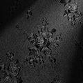 Erfoni Black Peel and Stick Wallpaper Black Floral Embossed Contact Paper by Erfoni