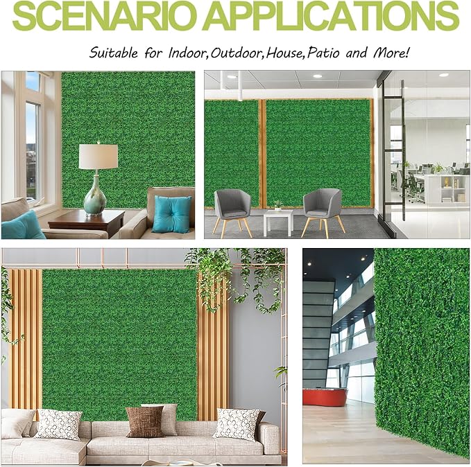 AOKIE 10"X10" Artificial Grass Wall, Party Garden Fence Decor - Image 6