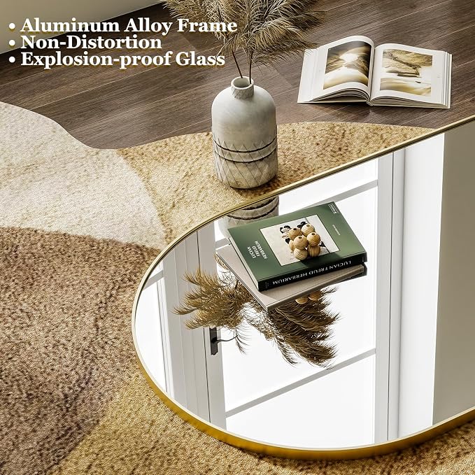 HARRITPURE 64"x21" Arched Full Length Mirror Free Standing Leaning Hanging - Image 4