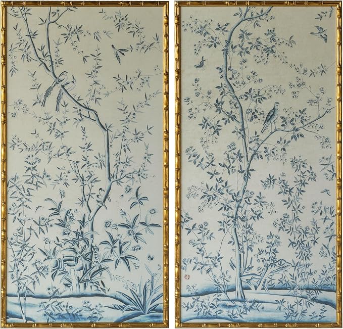 HongFengtang Chinese Rice Paper Print China Flower And Bird Bamboo Frame 54.3 X - Image 2