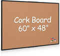 Extra Large Cork Bulletin Board 60" X 48", Foldable Notice Pin Board by Justdowhatyouwanttodo